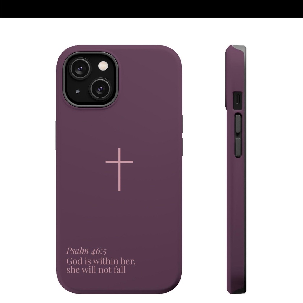 Christian Cross Matte Mauve Phone Case - Protective Religious Design